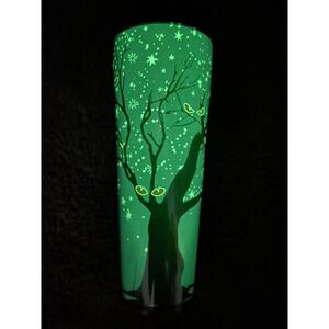 New Starbucks 24oz Tumbler Glow in The‎ Dark 2022 Halloween NWT Trees Straw